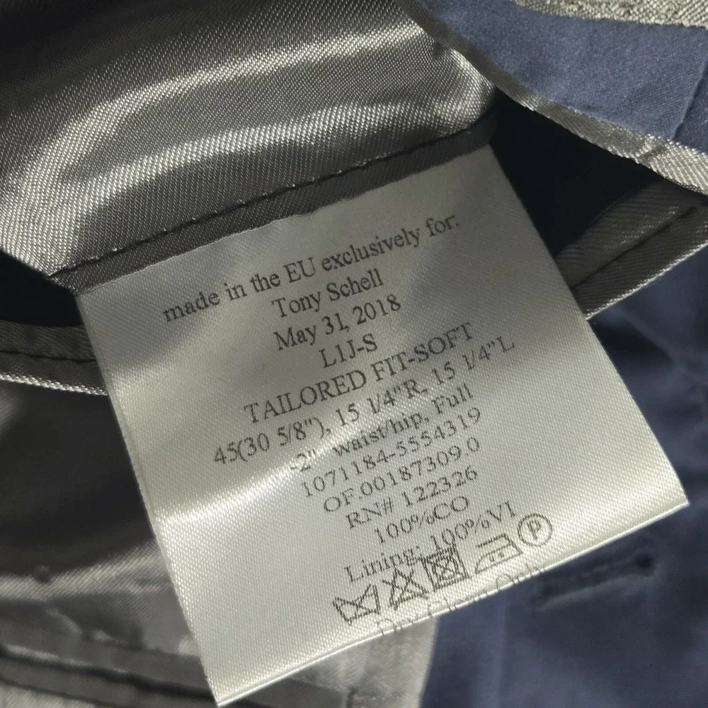 J Hilburn Sport Coat Blazer Wool Jacket Mens Vintage Blue Size 40-42 Lined